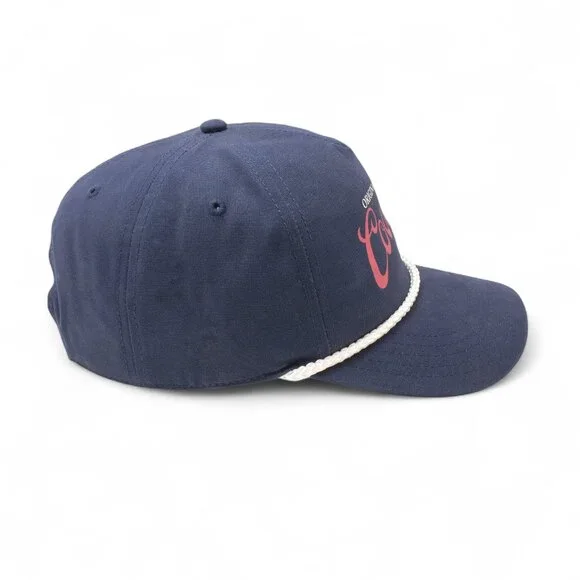 Coors Cappy Navy Blue Hunting/Fishing Rope Hat Fish Print Snapback - Picture 4 of 5